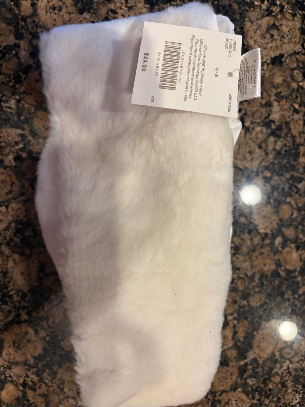 Janie and Jack White Faux Fur Kids Hat